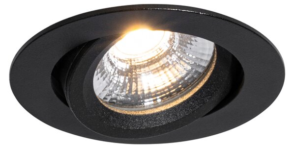 Faretto da incasso nero orientabile 8,2 cm con LED Dim to Warm IP54 Ultra Slim - Pupil
