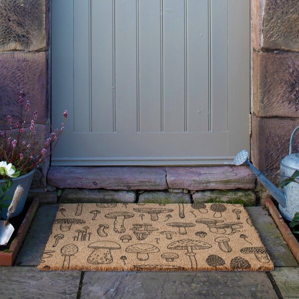 Zerbino in fibre di cocco 40x60 cm Mushrooms – Artsy Doormats
