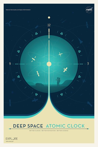 Riproduzione Deep Space Atomic Clock Blue - Space Series Nasa