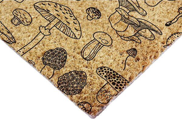 Zerbino in fibre di cocco 40x60 cm Mushrooms – Artsy Doormats