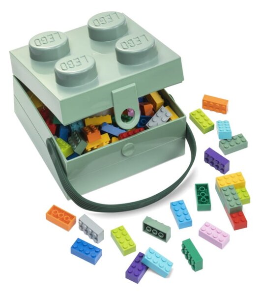 Contenitore verde chiaro con maniglia - LEGO®