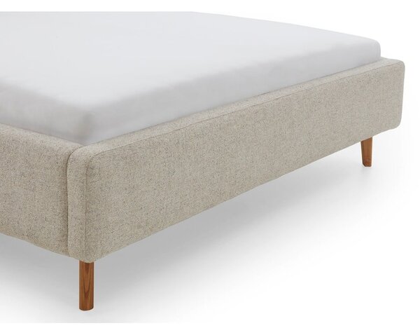 Letto matrimoniale imbottito beige con contenitore con rete inclusa 180x200 cm Mattis – Meise Möbel