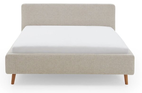 Letto matrimoniale imbottito beige con contenitore con rete inclusa 180x200 cm Mattis – Meise Möbel