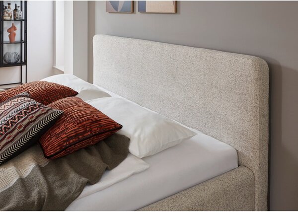 Letto matrimoniale imbottito beige con contenitore con rete inclusa 180x200 cm Mattis – Meise Möbel