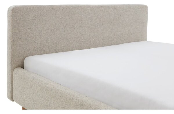 Letto matrimoniale imbottito beige con contenitore con rete inclusa 180x200 cm Mattis – Meise Möbel
