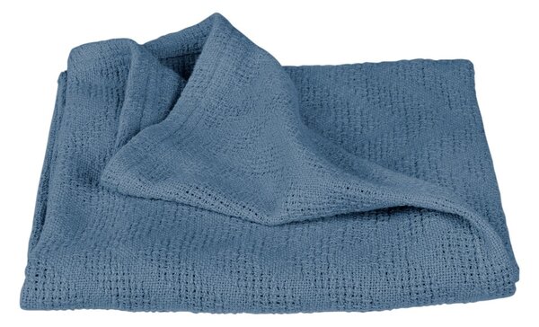 Coperta blu in cotone biologico 80x80 cm Seashells - Roba