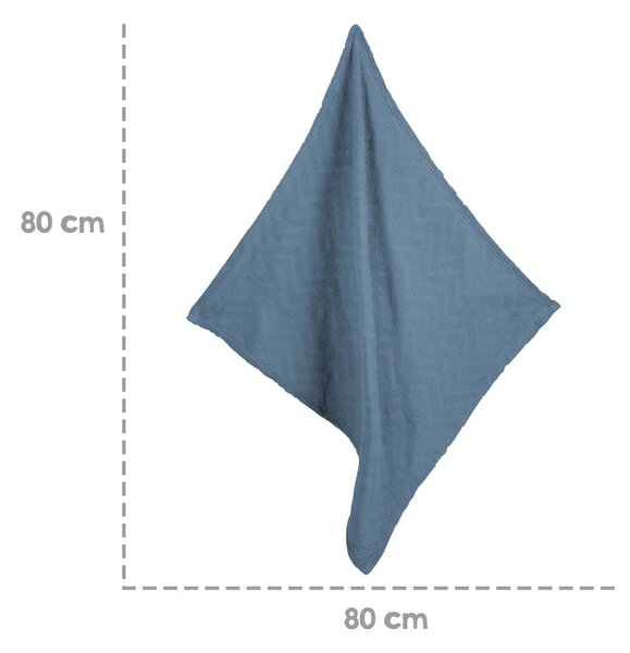 Coperta blu in cotone biologico 80x80 cm Seashells - Roba