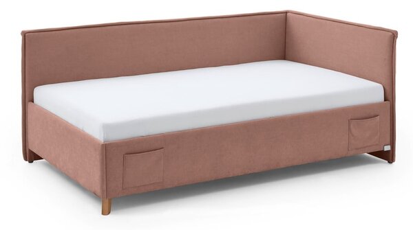 Letto da bambini con sponde rosa imbottito con contenitore con rete inclusa 140x200 cm Fun – Meise Möbel