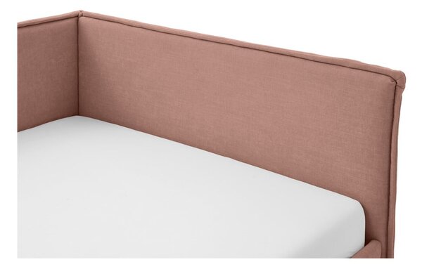 Letto da bambini con sponde rosa imbottito con contenitore con rete inclusa 140x200 cm Fun – Meise Möbel