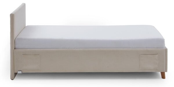 Letto da bambini beige imbottito con contenitore con rete inclusa 90x200 cm Cool – Meise Möbel
