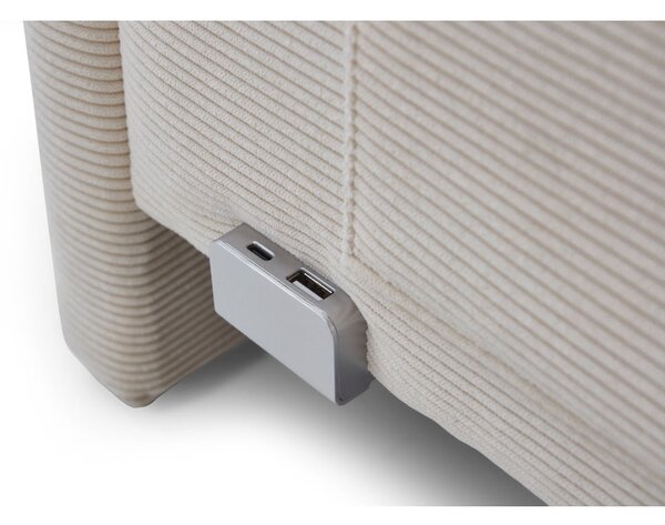 Letto da bambini beige imbottito con contenitore con rete inclusa 90x200 cm Cool – Meise Möbel