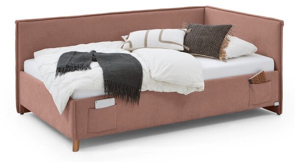 Letto da bambini con sponde rosa imbottito con contenitore con rete inclusa 140x200 cm Fun – Meise Möbel