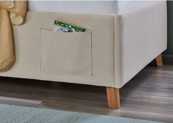 Letto da bambini beige imbottito con contenitore con rete inclusa 90x200 cm Cool – Meise Möbel