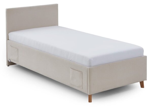Letto da bambini beige imbottito con contenitore con rete inclusa 90x200 cm Cool – Meise Möbel