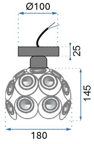 LAMPADA ELEGANTE DA SOFFITTO APP205-1C CRISTALLO ORO