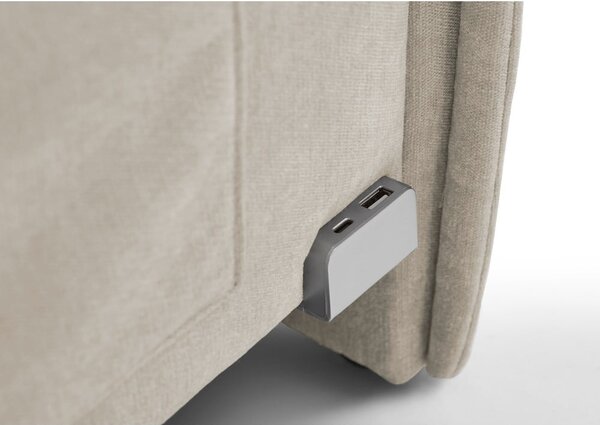 Letto da bambini con sponde beige imbottito con contenitore con rete inclusa 120x200 cm Fun – Meise Möbel