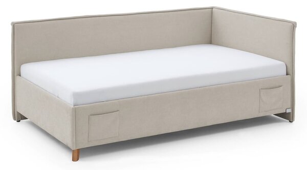 Letto da bambini con sponde beige imbottito con contenitore con rete inclusa 120x200 cm Fun – Meise Möbel