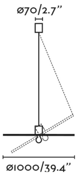 FARO 68590-70 - Lampadario su corda COSTAS 1xE27/15W/230V d. 100 cm nero/rattan