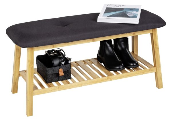 Scarpiera in bambù nero/naturale con panca Ecori - Wenko