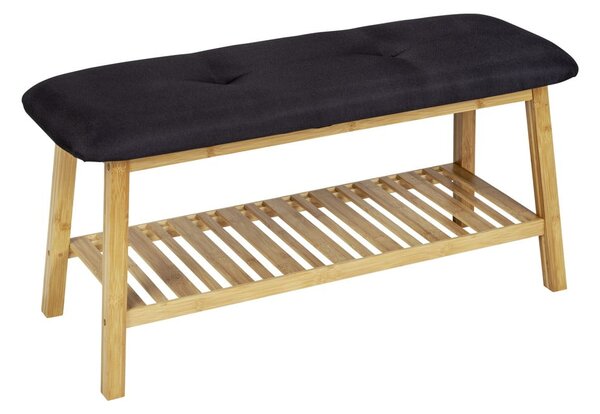 Scarpiera in bambù nero/naturale con panca Ecori - Wenko