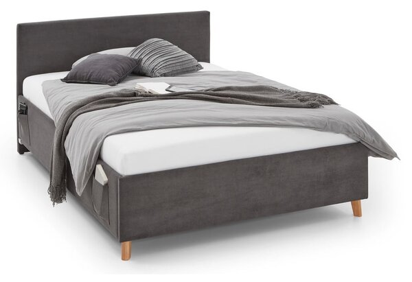 Letto da bambini color antracite imbottito rete non inclusa 90x200 cm Cool – Meise Möbel