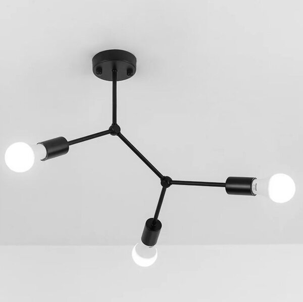 LAMPADA DA SOFFITTO NERA METALLO LOFT APP736-3C Black