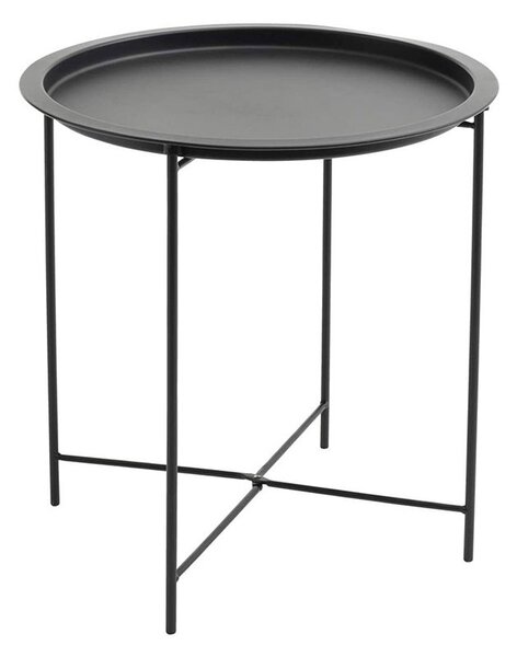 Tavolino da Giardino Ø44xH51 cm in Metallo Lauren Nero