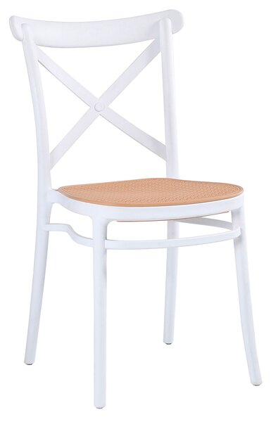 Sedia da Giardino 40x50xH84 cm in Polipropilene Tosca Bianca/Corda