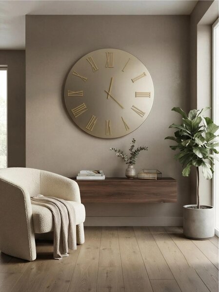 Orologio Da Muro 60 cm SIRIO Quadrante Satinato Bronzo Diametro 60 cm lancette in metallo numeri colore Bronzo Metallizzato a rilievo