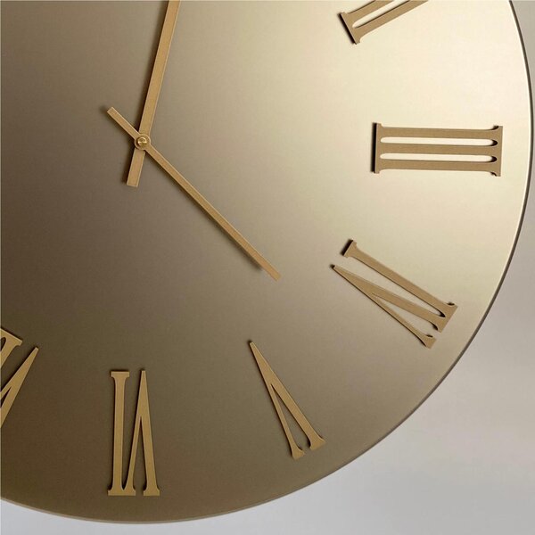 Orologio Da Muro 60 cm SIRIO Quadrante Satinato Bronzo Diametro 60 cm lancette in metallo numeri colore Bronzo Metallizzato a rilievo