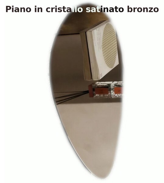 Tavolino da salotto forma ovoidale BIG STONE design moderno dimensioni 66x72x 49 h cm - peso 7,8 kg Stile moderno colore Crystal satinato bronzo