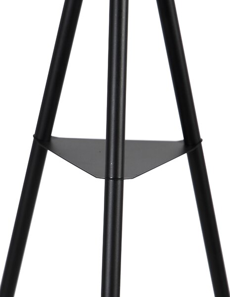 Lampada da terra industriale a treppiede in acciaio nero - Bliss Vefa