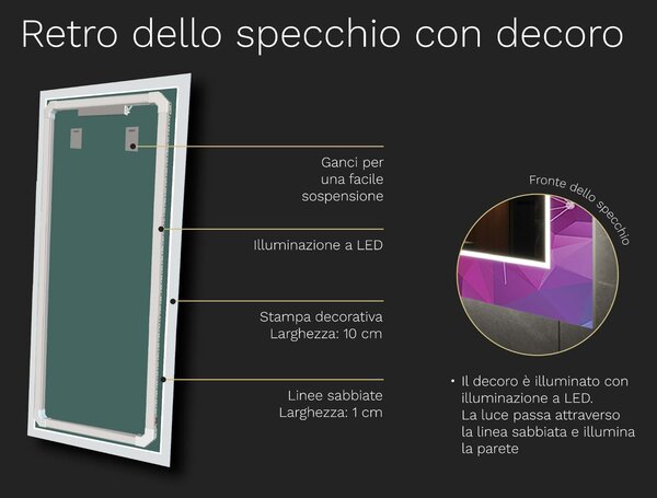 Specchio LED con decorazione D5