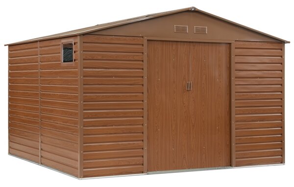 Capanno per attrezzi in metallo Malmo 3,4 x 3,2 m Store Boss marrone