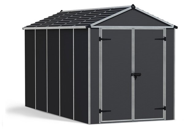 Tendone Da Giardino Outsunny Per Auto - 500x300x240 Cm, Acciaio Zincato, PE Grigio, Con Porta