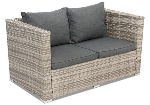 Divano a due posti in technorattan Roma Garden Point grigio