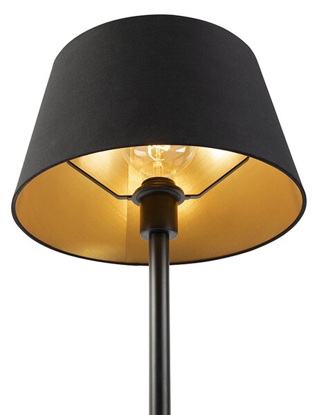 Lampada da tavolo classica nera con paralume nero 32 cm - Simplo