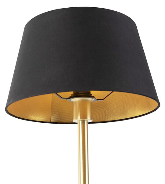 Lampada da tavolo classica in ottone con paralume nero 32 cm - Simplo