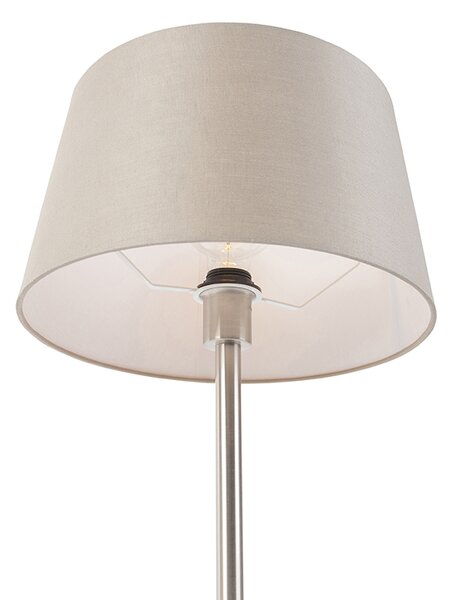 Lampada da tavolo moderna in acciaio con paralume color tortora 35 cm - Simplo