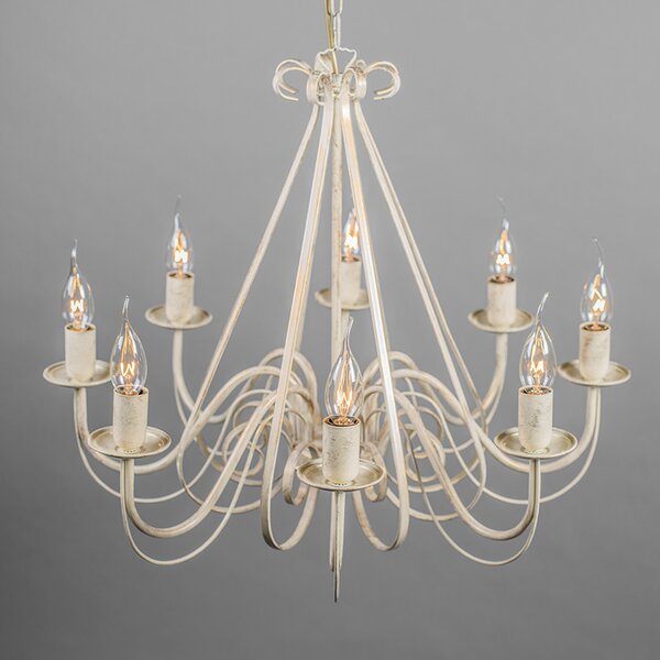 Lampadario color crema 60 cm con paralumi color tortora - Giuseppe 8