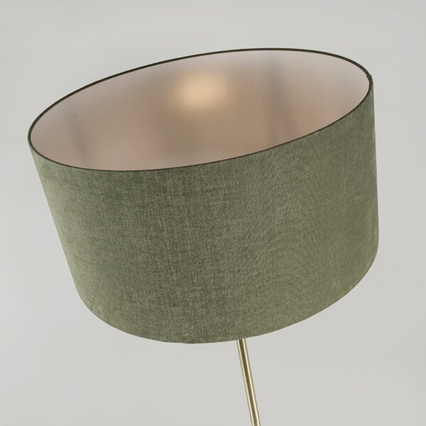 Lampada da terra in ottone con paralume verde 50 cm - Kaso