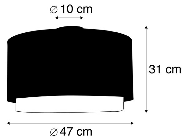 Plafoniera moderna nera con oro 47 cm Duo Shade - Combi