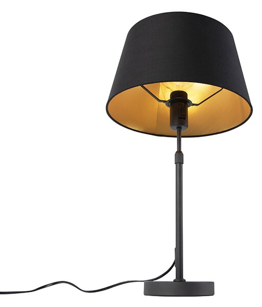 Lampada da tavolo nera con paralume nero con oro 35 cm - Parte