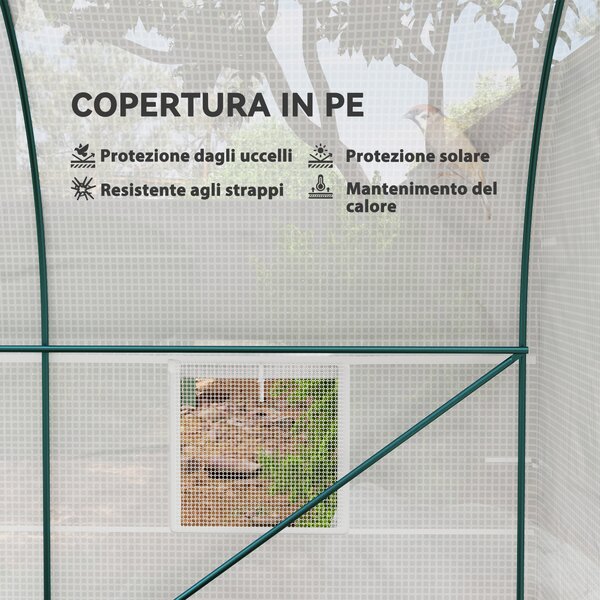 Outsunny Serra da Giardino a Tunnel con Telaio in Acciaio e 4 Finestre in PE 2.5x2x2m, Bianco | Aosom Italy