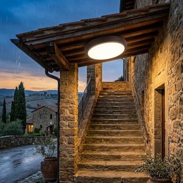 Plafoniera classica top light baku 37 co gx53 led ip54 alluminio policarbonato - Top Light