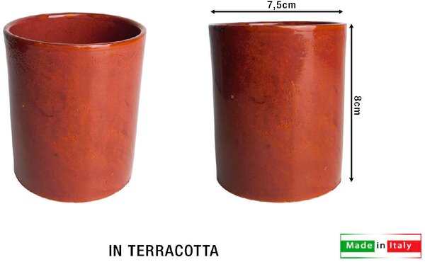 Barone Ceramica Bicchiere Terracotta 8x8 cm senza Manico cc 200 - BR039