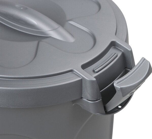 STEFANPLAST Bidone Spazzatura Pattumiera Rifiuti con Coperchio e Manici Capacit 46 Litri 45x40x61h cm colore Grigio - 70500