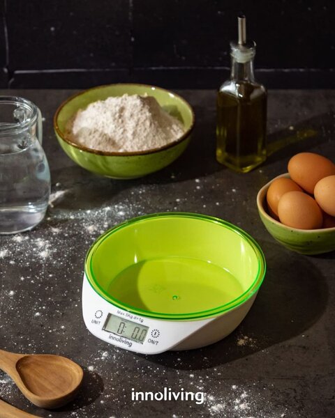 INNOLIVING Bilancia da cucina con ciotola peso massimo 5 Kg colore Giallo INN133Y