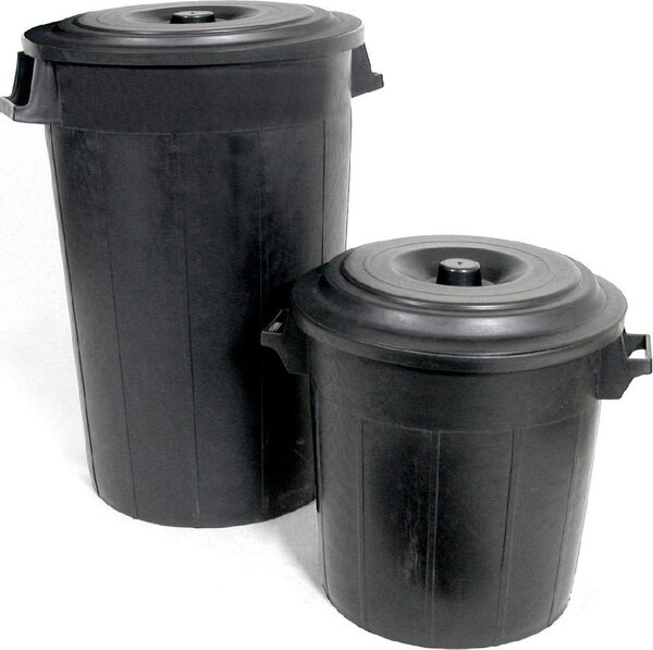 STEFANPLAST Bidone Spazzatura Pattumiera Rifiuti Plastica 50 litri senza Coperchio colore Nero - 25110