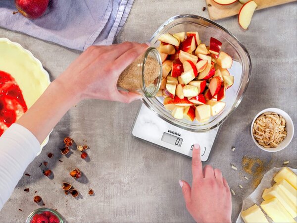 Soehnle Bilancia da cucina Digitale peso max 5 Kg Funzione Tara Spegnimento Automatico colore Marmo - 61516 Page Compact 300